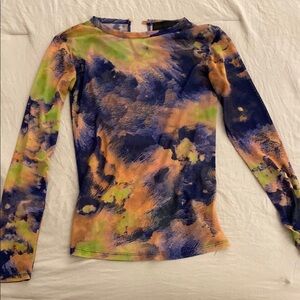 Multicolor Abstract Long Sleeve Top